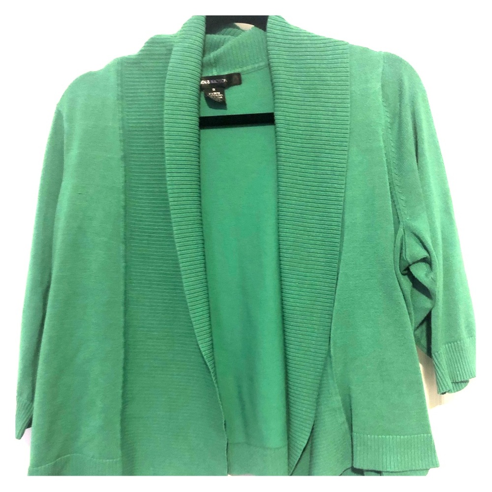 Kelly green cropped sweater cardigan